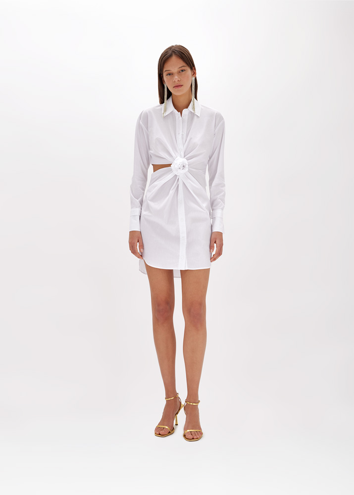 Poplin dress with cut-out