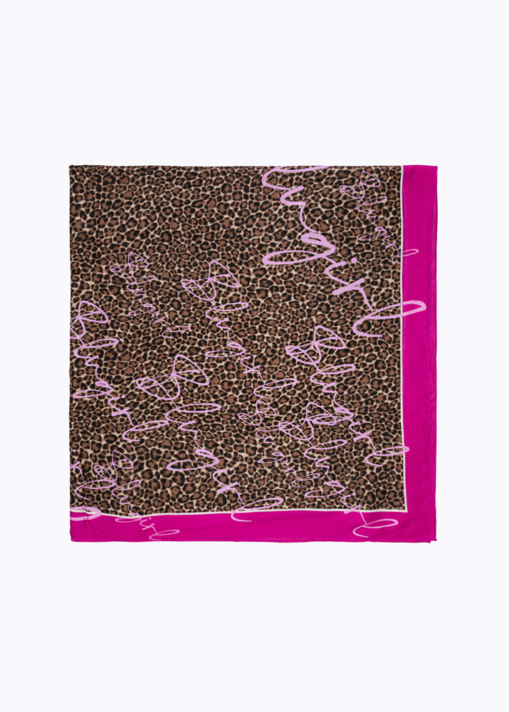 Foulard scarf with animalier print