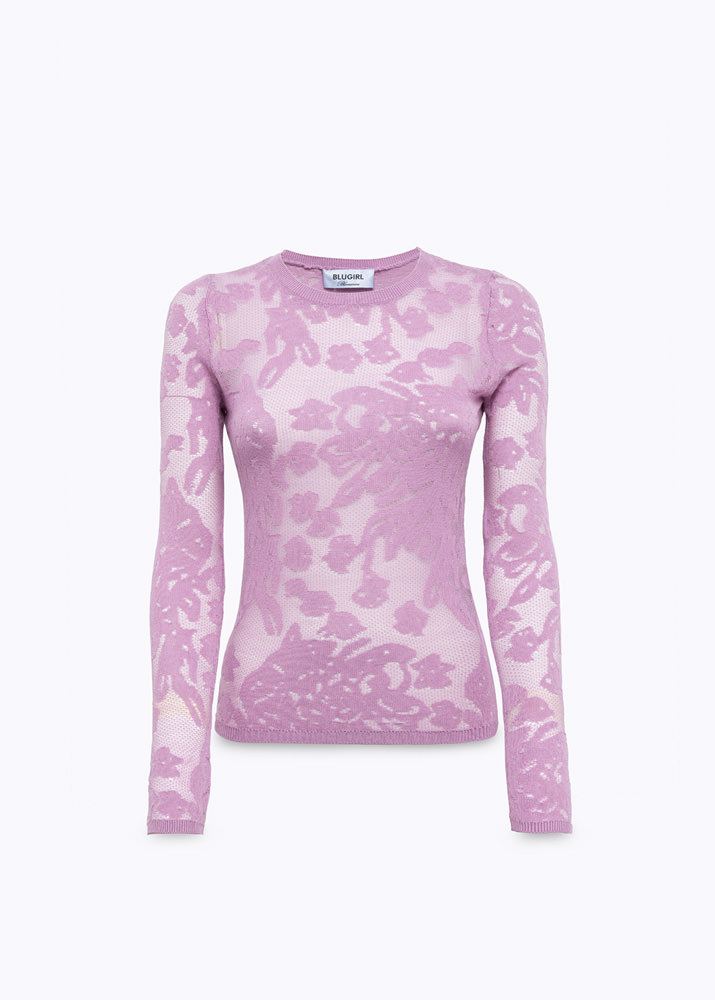 Floral print viscose sweater