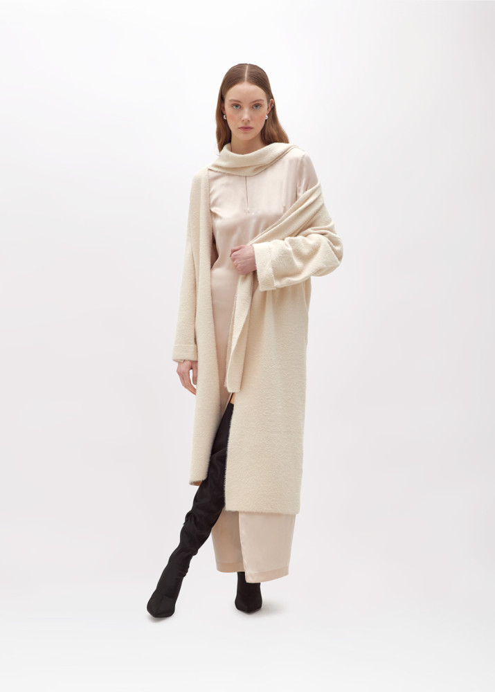 OVER CARDIGAN IN FUR EFFECT YARN