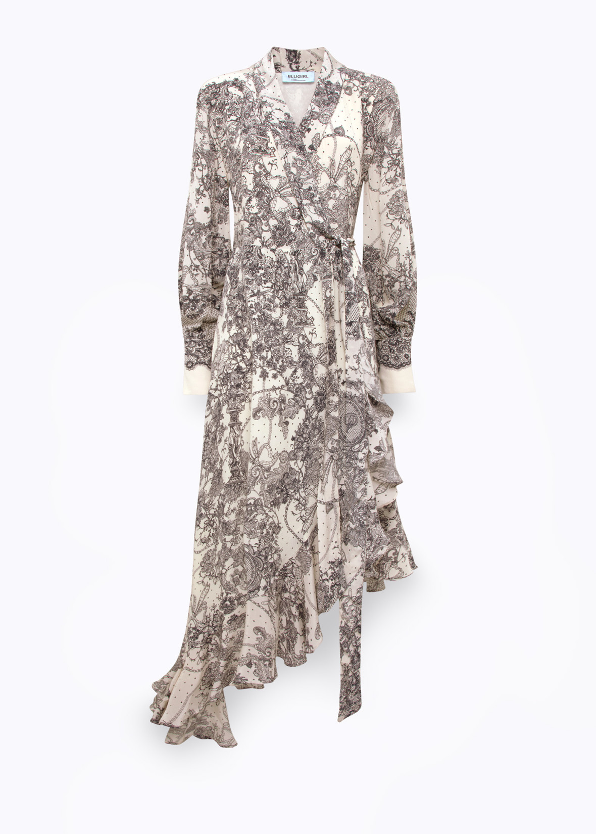 blugirl lace dress Blugirl Woman Lace-print Wrap Dress White 38