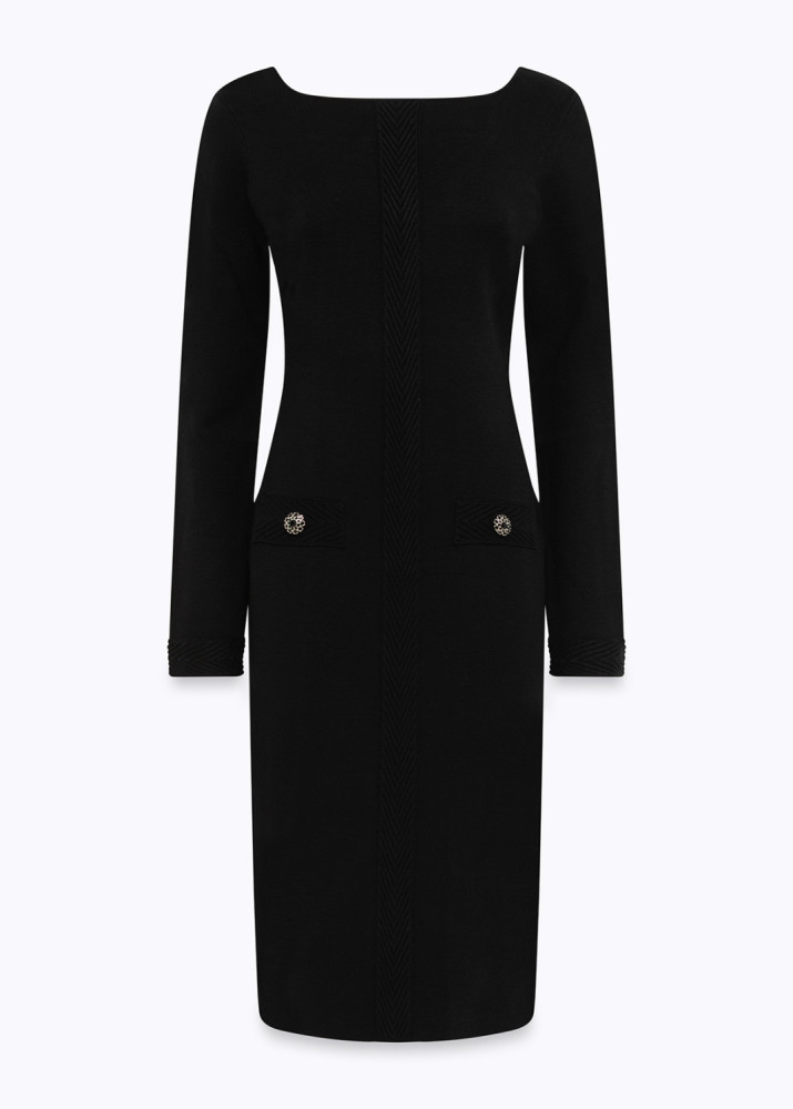 KNITTED DRESS WITH JEWEL BUTTONS