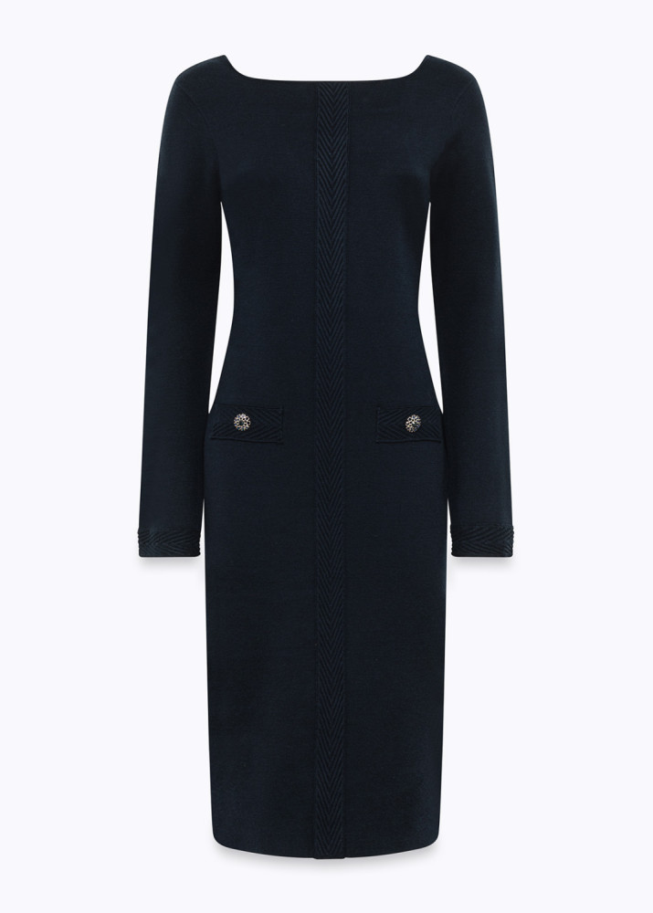 KNIT DRESS WITH JEWEL BUTTONS