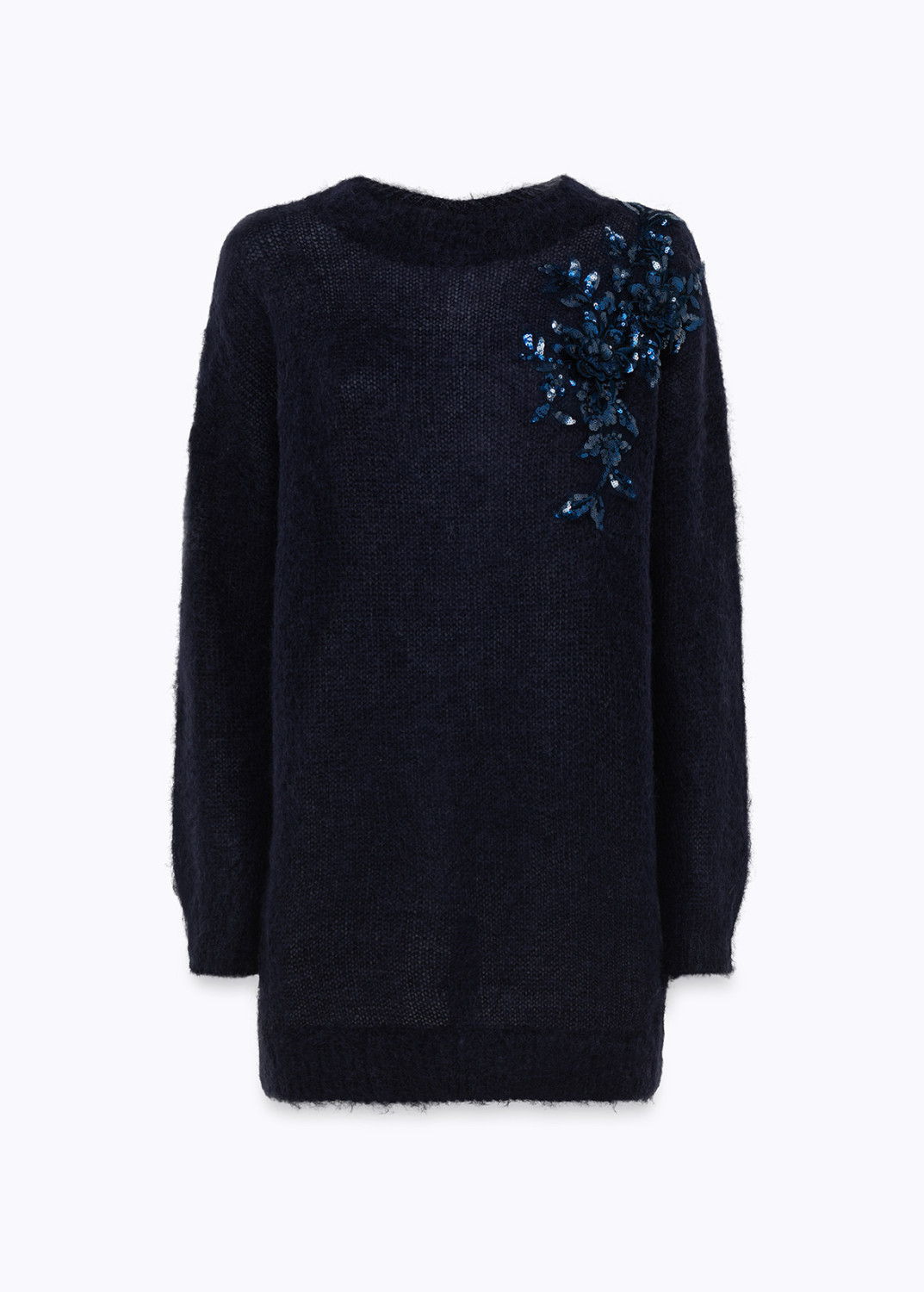 BLUGIRL: MOHAIR DRESS WITH PATCH EMBROIDERY