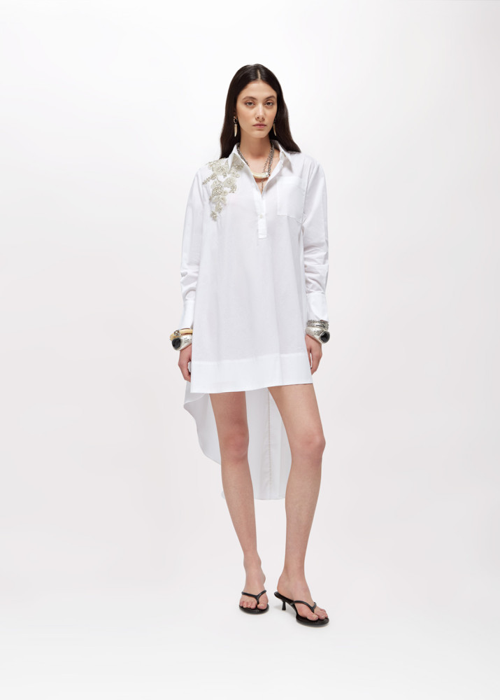 POPLIN DRESS WITH EMBROIDERY