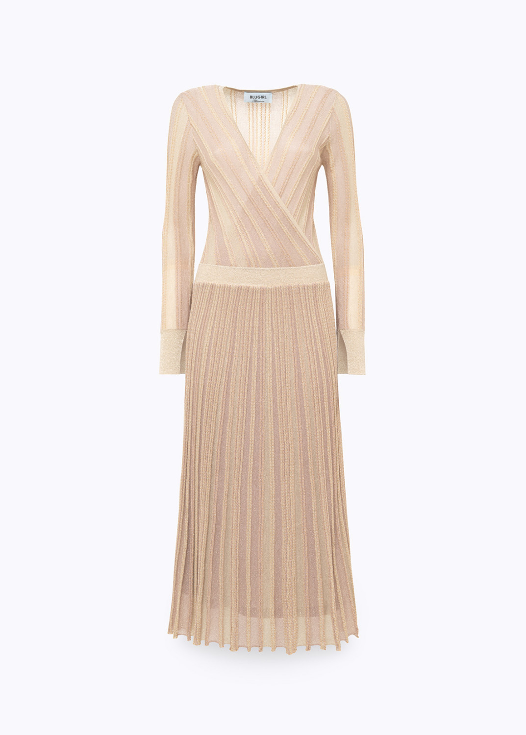 BLUGIRL: ABITO LUNGO IN MAGLIA LUREX RIGATA