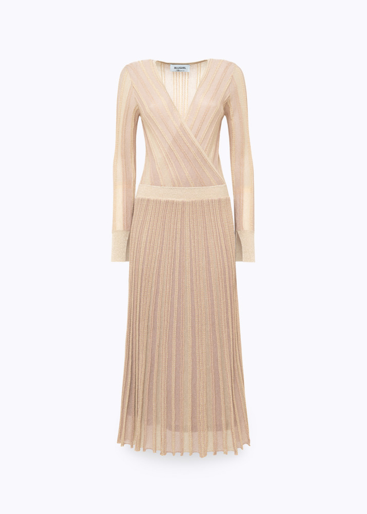 ABITO LUNGO IN MAGLIA LUREX RIGATA