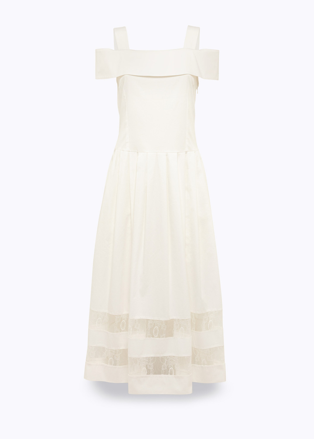 BLUGIRL: ABITO MIDI IN COTONE E PIZZO