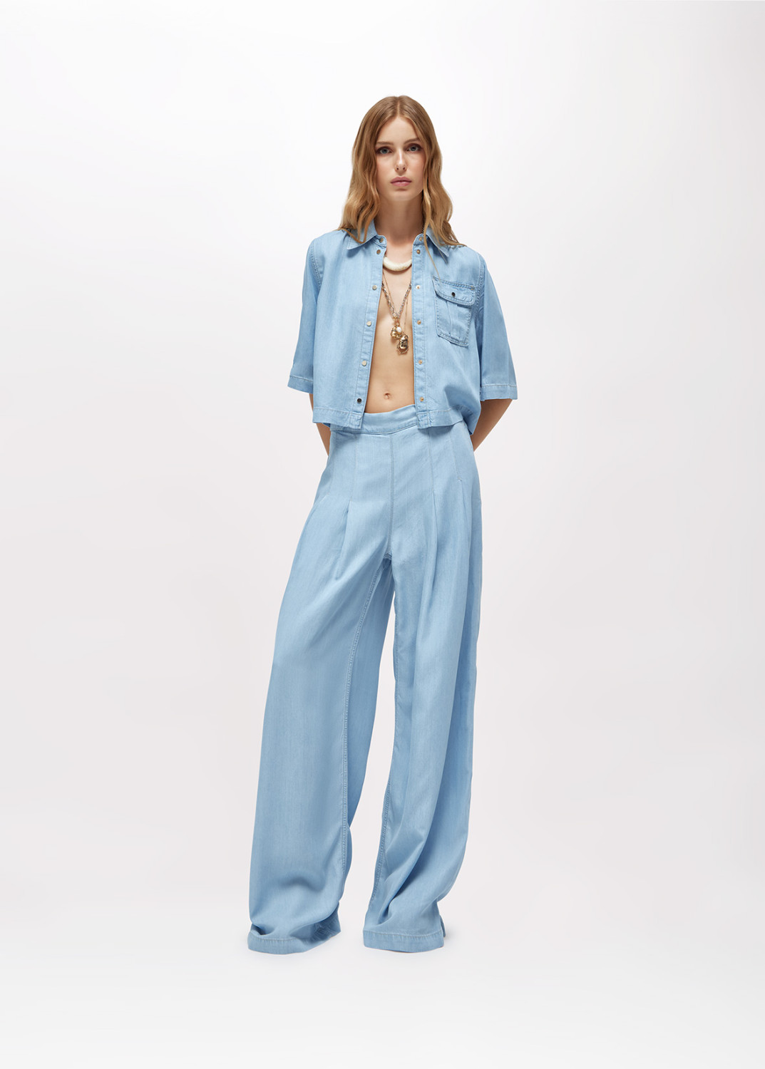 BLUGIRL: BOXY LYOCELL DENIM SHIRT