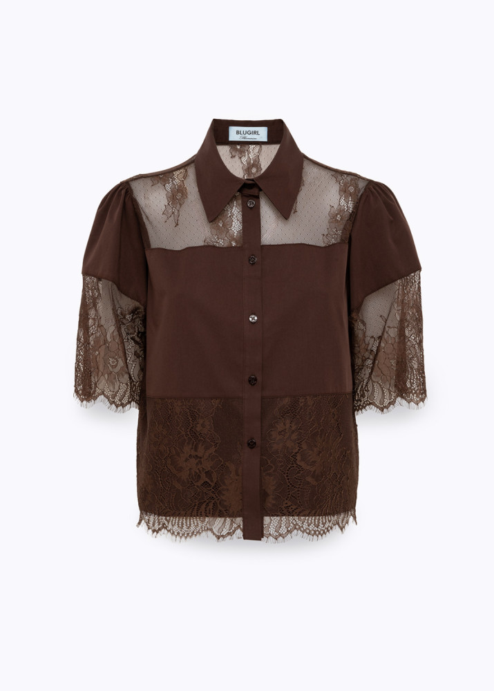 CAMICIA IN COTONE CON PIZZO