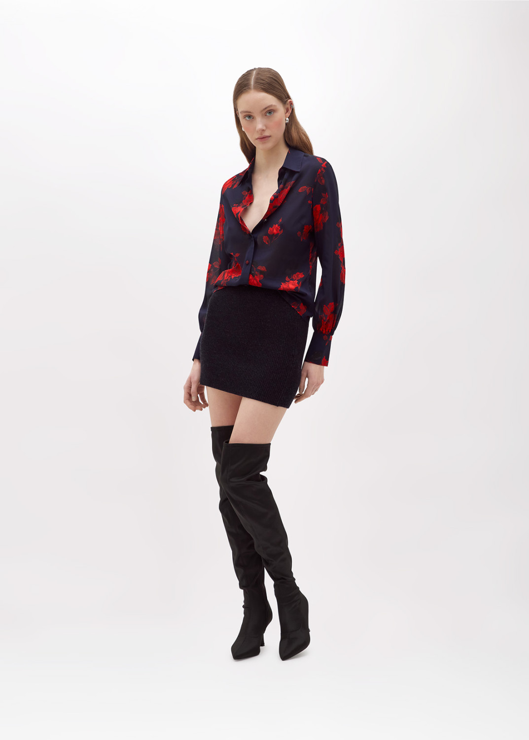 BLUGIRL: SILK VOILE FLOWER SHIRT