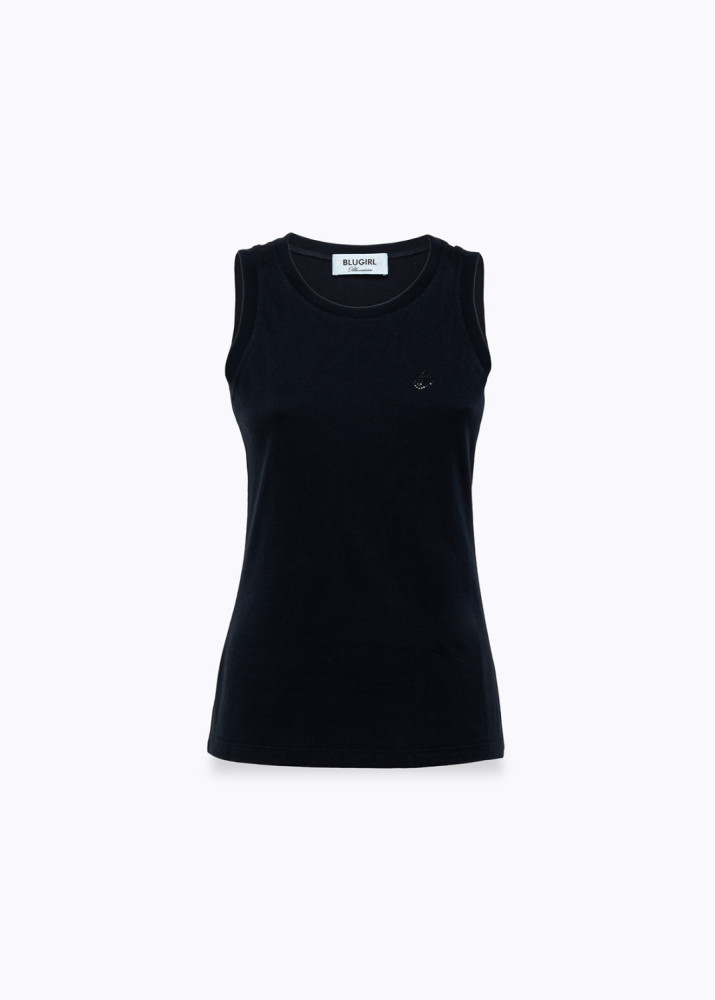 CANOTTA IN JERSEY CON LOGO