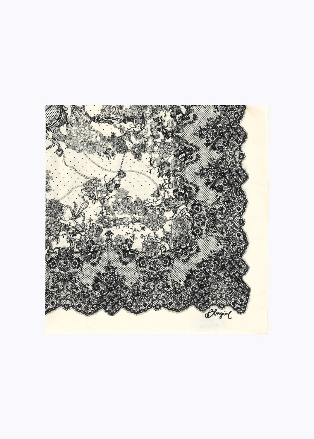 BLUGIRL: SCARF WITH LACE-EFFECT PRINT