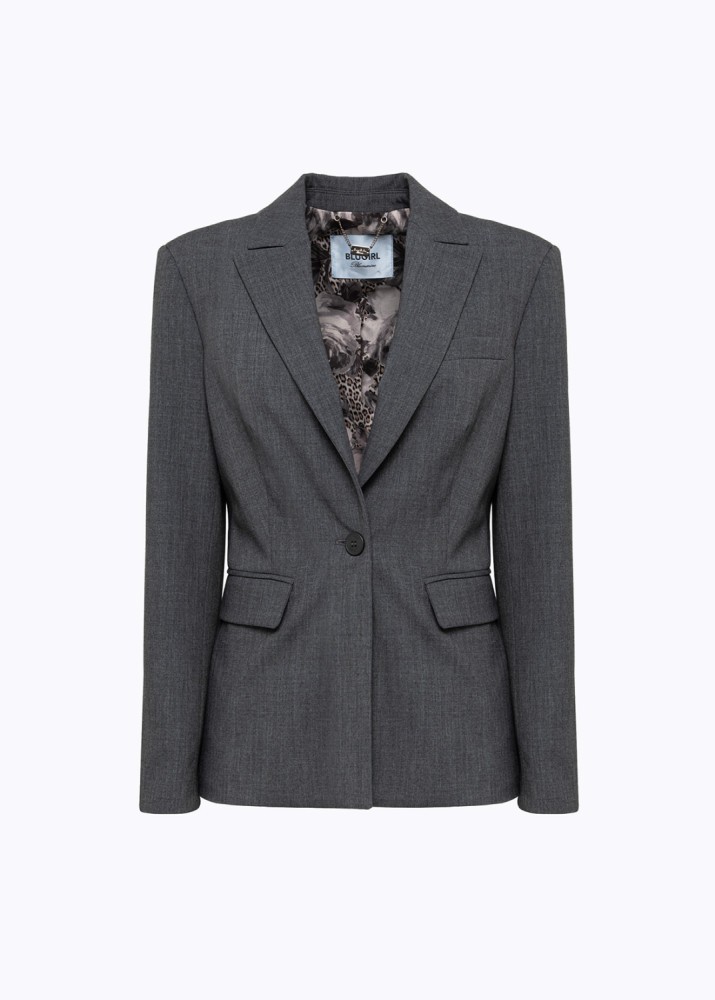 GIACCA BLAZER IN FLANELLA MÉLANGE