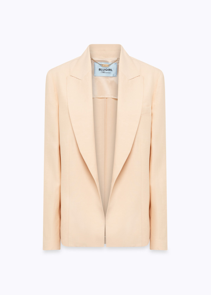 GIACCA BOXY IN MISTO LINO