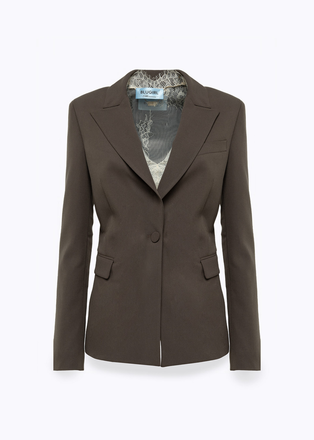 BLUGIRL: FLANNEL JACKET AND LACE TOP