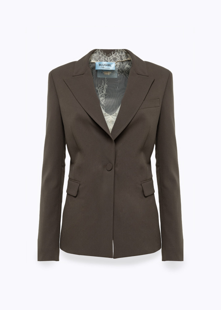 FLANNEL JACKET AND LACE TOP