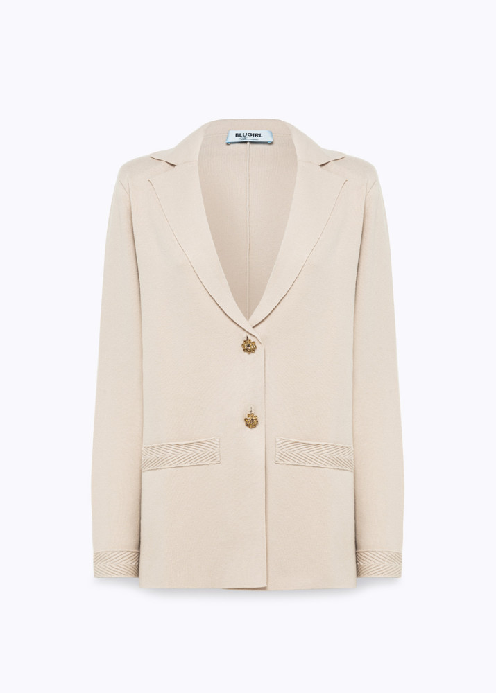 JACKET IN KNIT WITH JEWEL BUTTONS