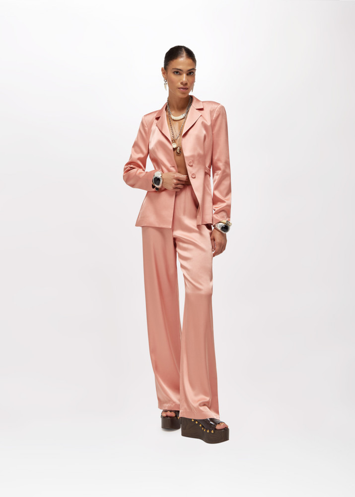 SATIN BLAZER WITH CUT-OUT