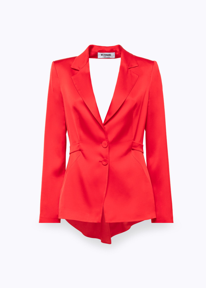 SATIN BLAZER WITH CUT-OUT