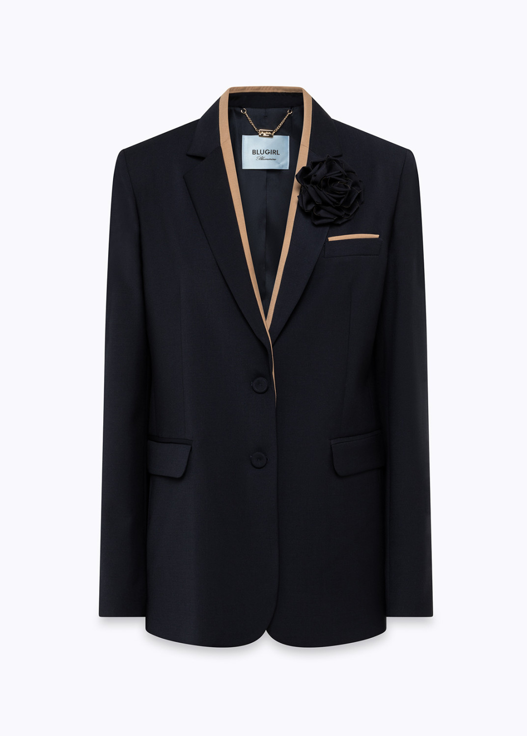 BLUGIRL: GIACCA OVER IN FRESCO DI LANA CON ROSA