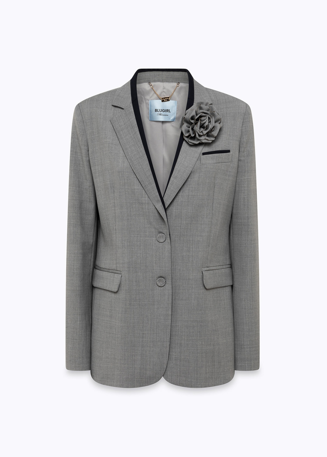 BLUGIRL: GIACCA OVER IN FRESCO DI LANA CON ROSA