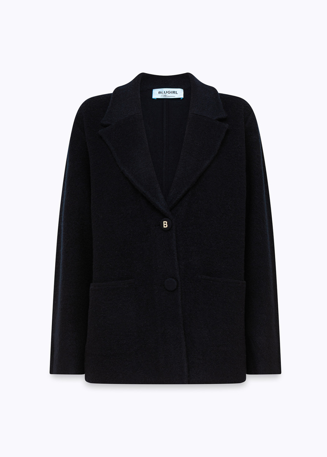 BLUGIRL: JACQUARD KNITTED OVERSIZED JACKET WITH PIN