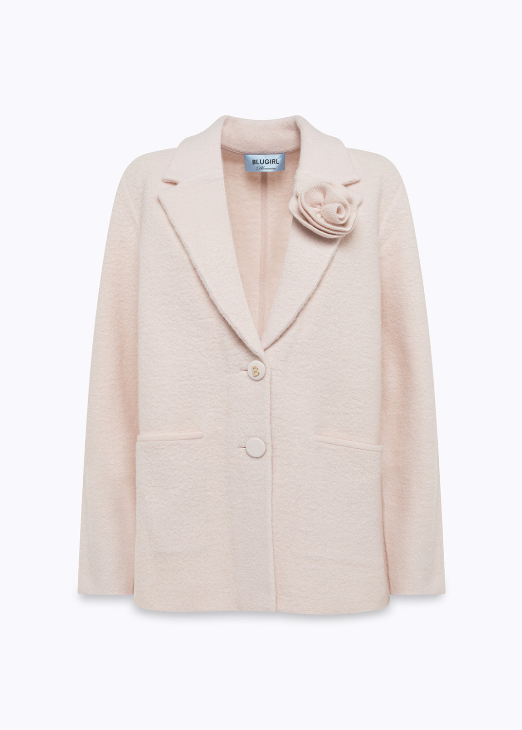 BLUGIRL: OVERSIZED JACQUARD KNIT JACKET WITH PIN