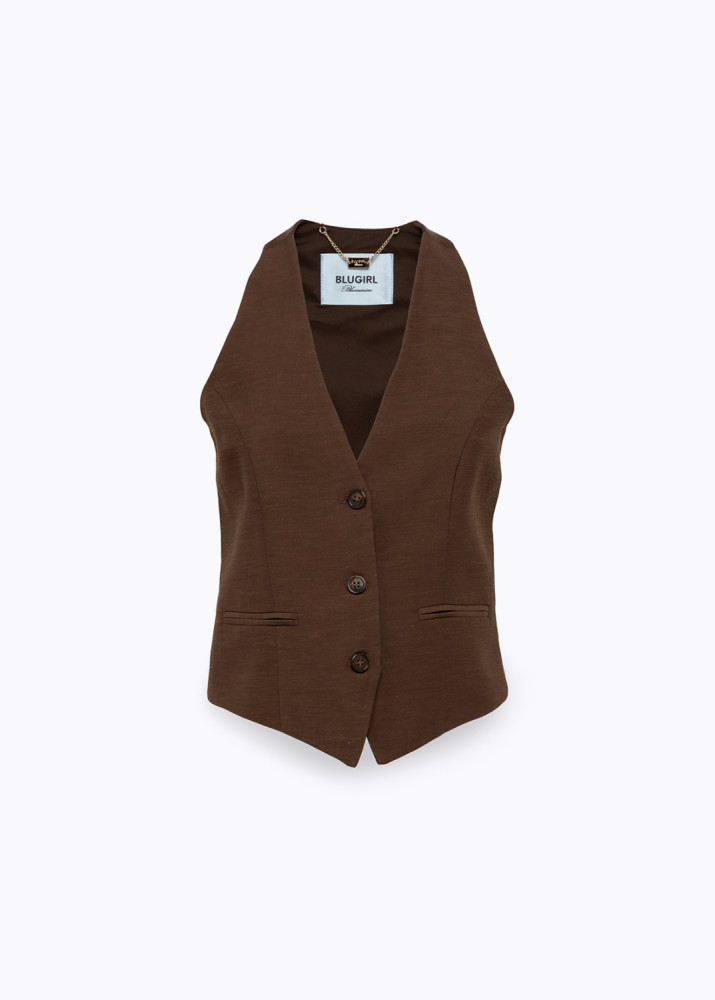 LINEN-BLEND WAISTCOAT
