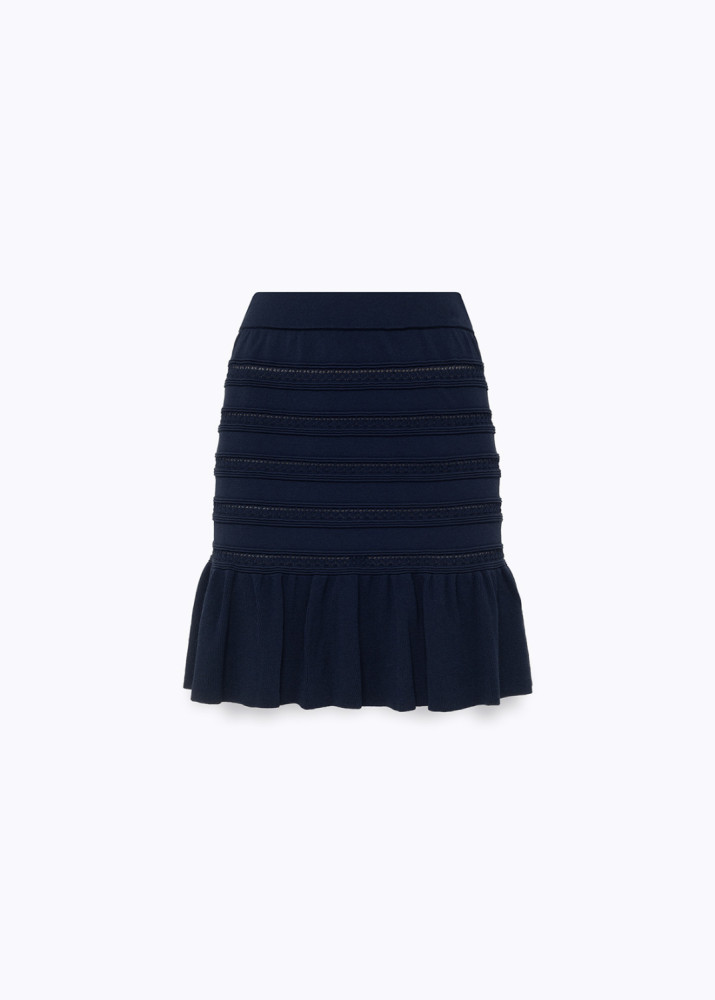 GONNA CORTA IN MAGLIA CON BALZA