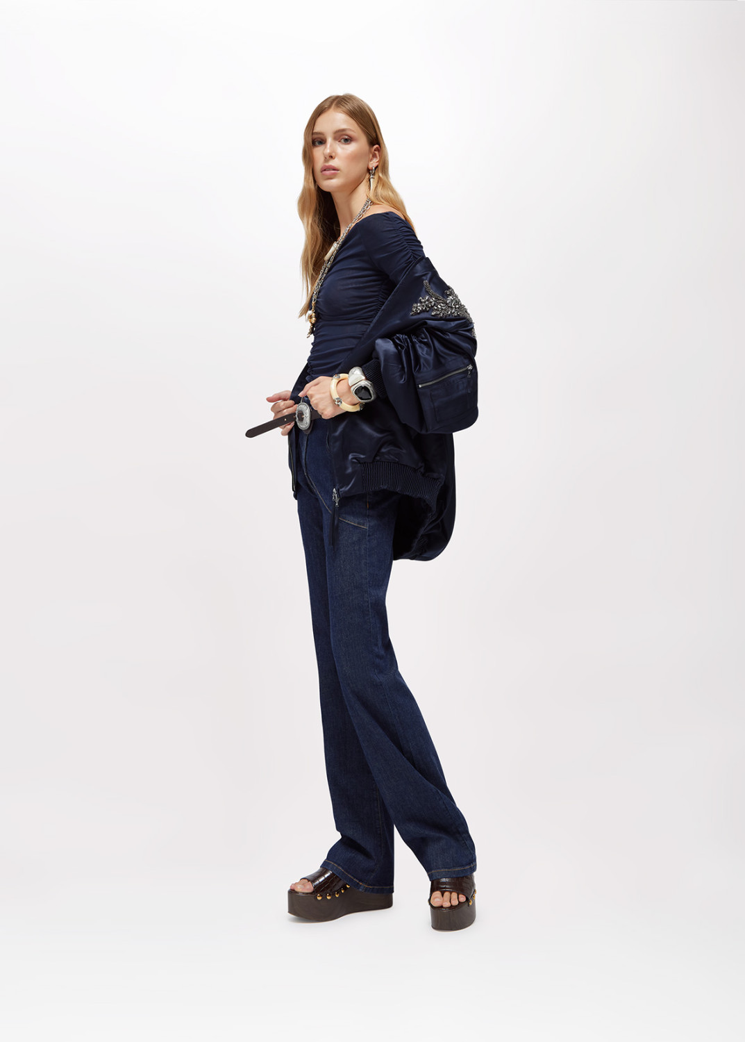 BLUGIRL: JEANS A VITA ALTA IN DENIM