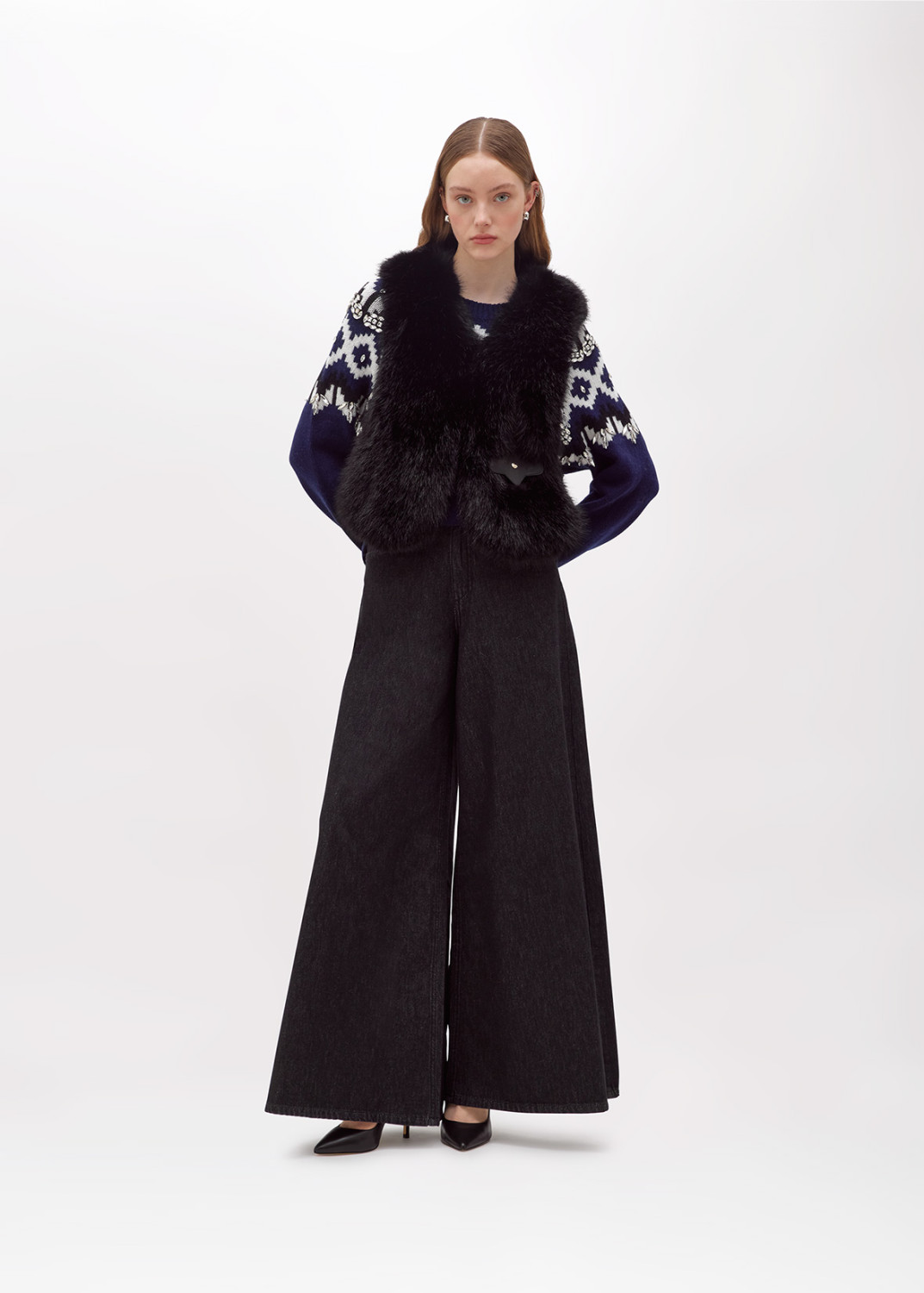 BLUGIRL: LOOSE FIT BLACK DENIM JEANS