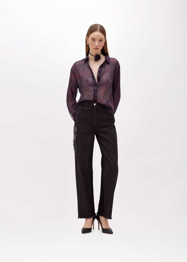 REGULAR BLACK DENIM JEANS