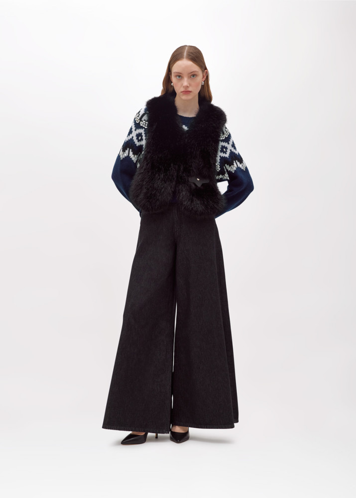 MAGLIA-CARDIGAN IN LANA CON CRISTALLI