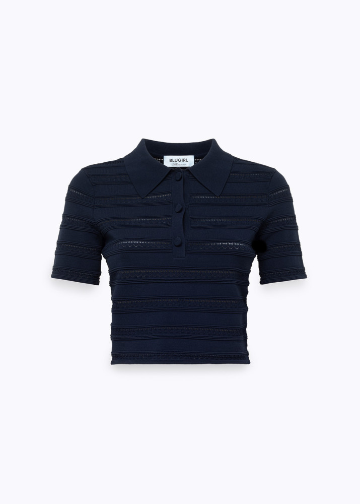 MAGLIA CROPPED IN VISCOSA POINTELLE