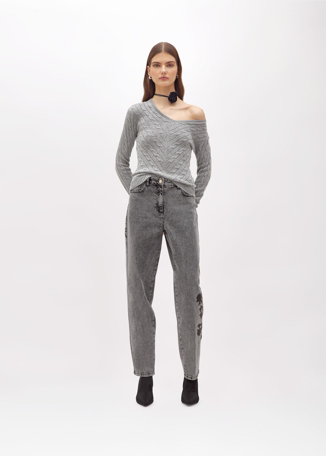 BLUGIRL: WOOL AND CASHMERE SWEATER WITH CABLE KNIT