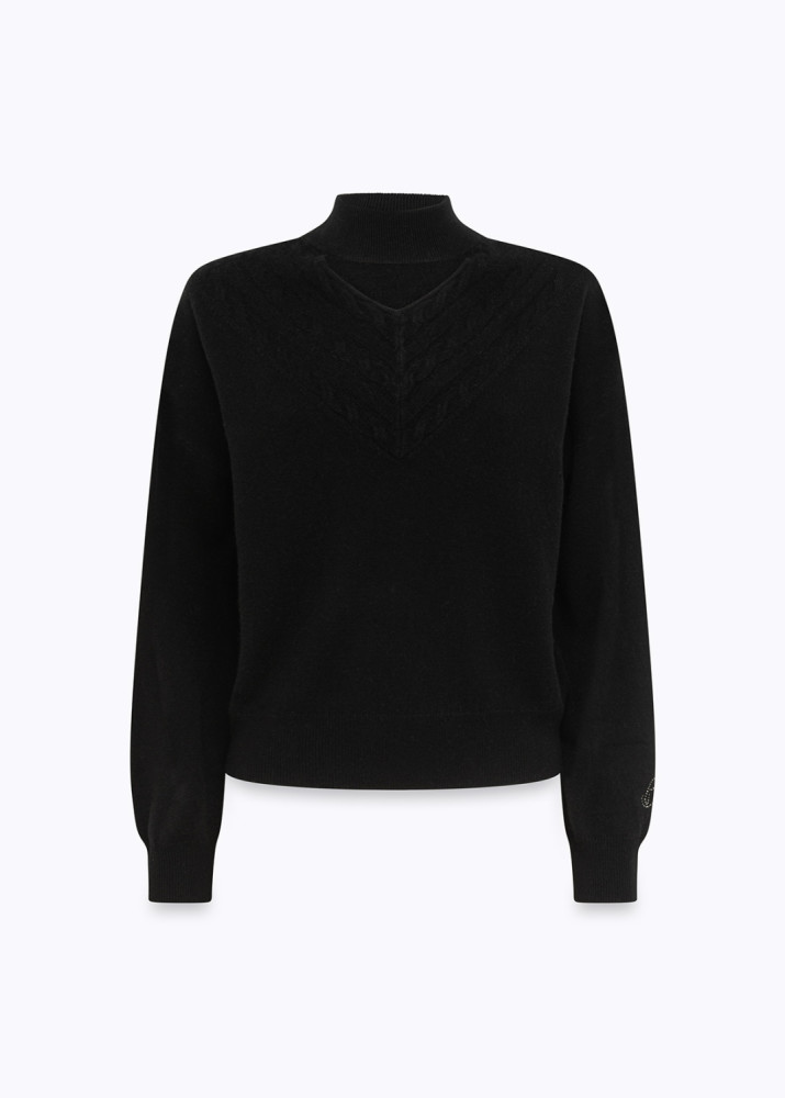 Wool and Cashmere Sweater with Braids