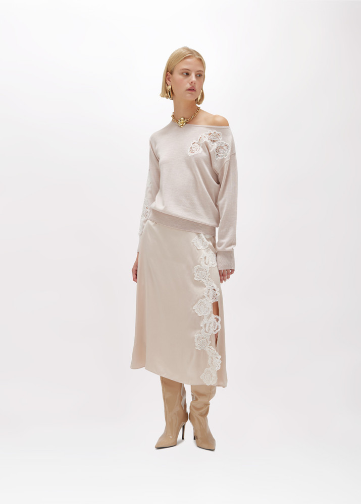 WOOL AND LACE SWEATER