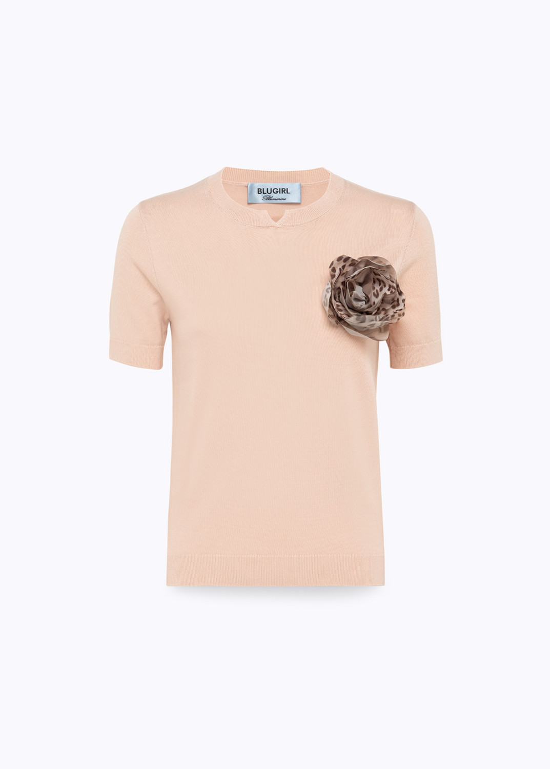 BLUGIRL: MAGLIA IN LYOCELL E COTONE CON SPILLA