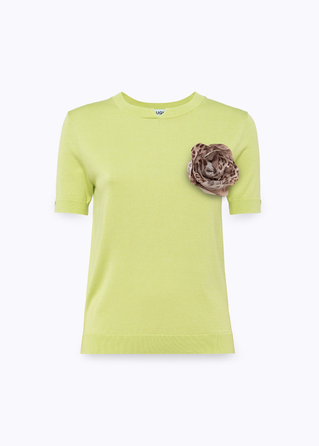 BLUGIRL: LYOCELL AND COTTON TOP WITH FLORAL BROOCH