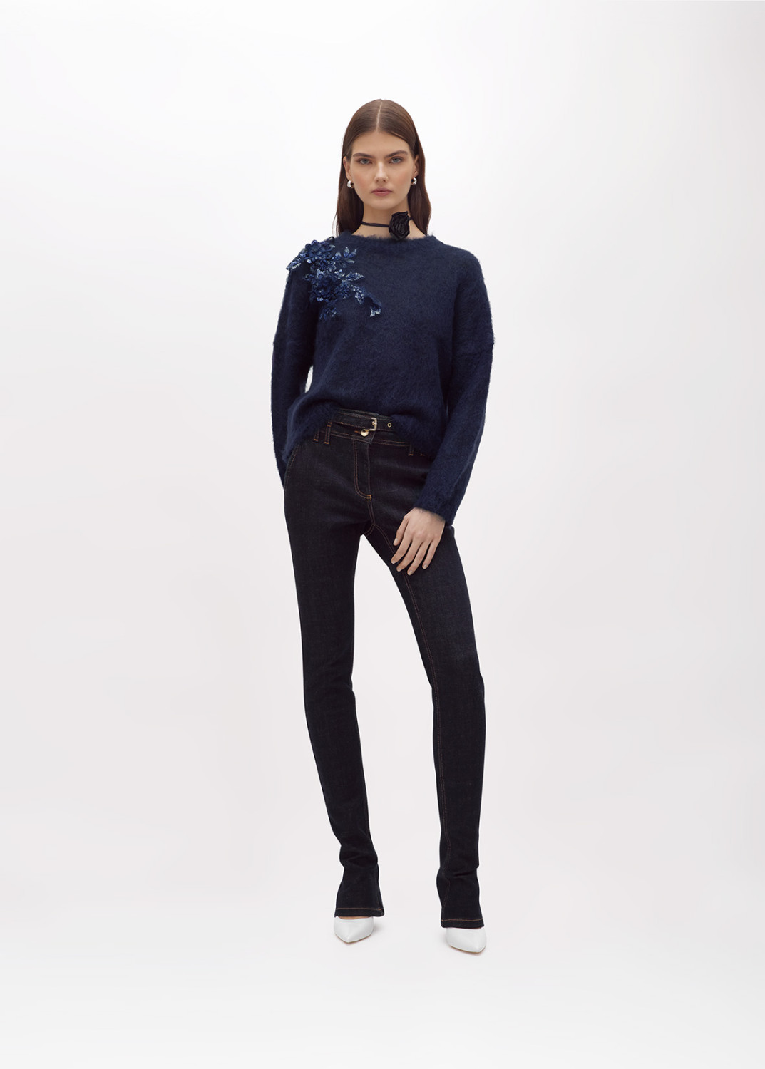 BLUGIRL: MOHAIR SWEATER WITH EMBROIDERY