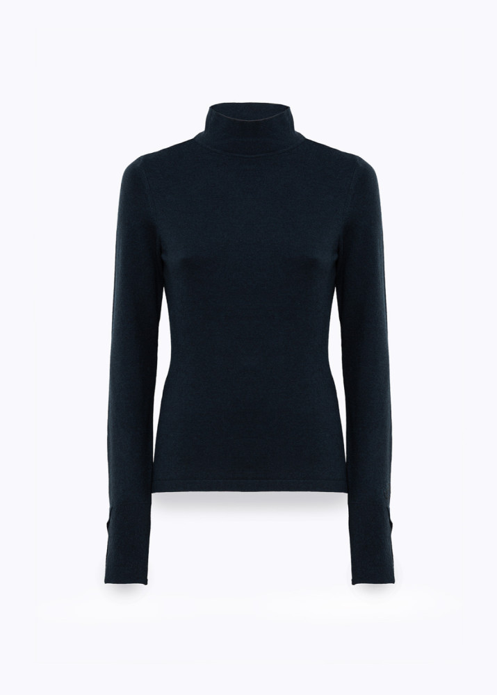 STRETCH VISCOSE TURTLE NECK TOP