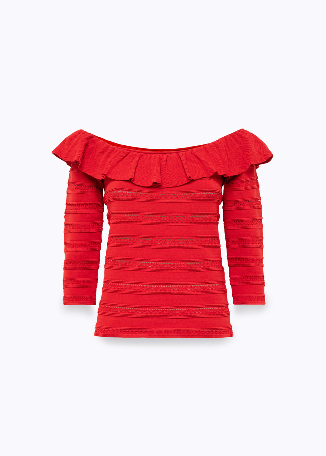 BLUGIRL: MAGLIA OFF SHOULDER IN VISCOSA POINTELLE