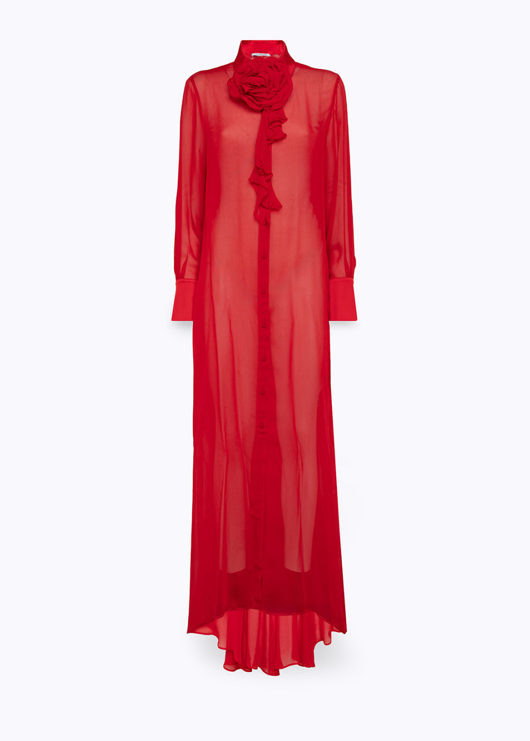 BLUGIRL: MAXI CAMICIA IN GEORGETTE CON ROSA