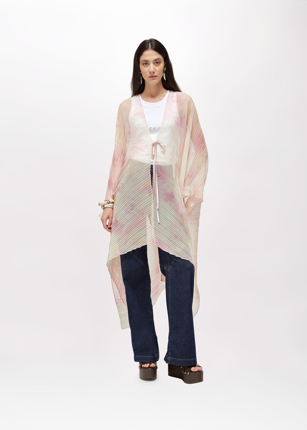 BLUGIRL: PLEATED MAXI PONCHO