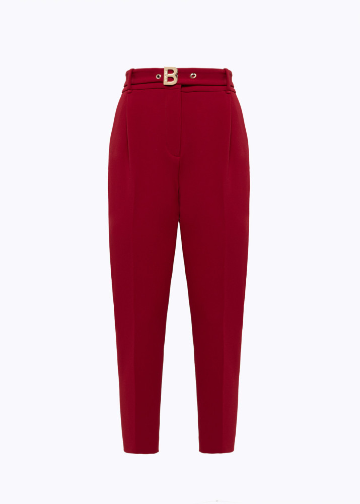 PANTALONI CARROT IN CRÊPE STRETCH