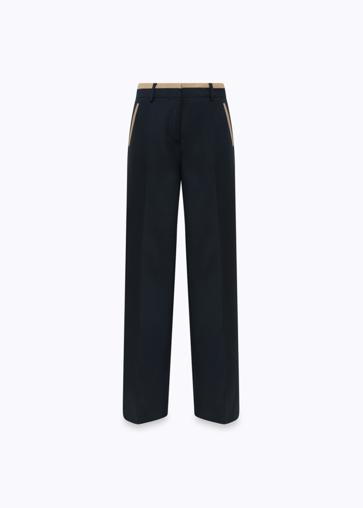 PANTALONI DRITTI IN FRESCO DI LANA