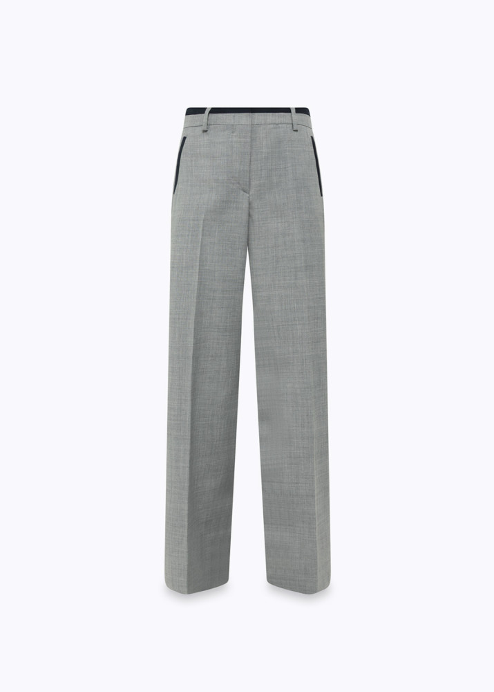 PANTALONI DRITTI IN FRESCO DI LANA