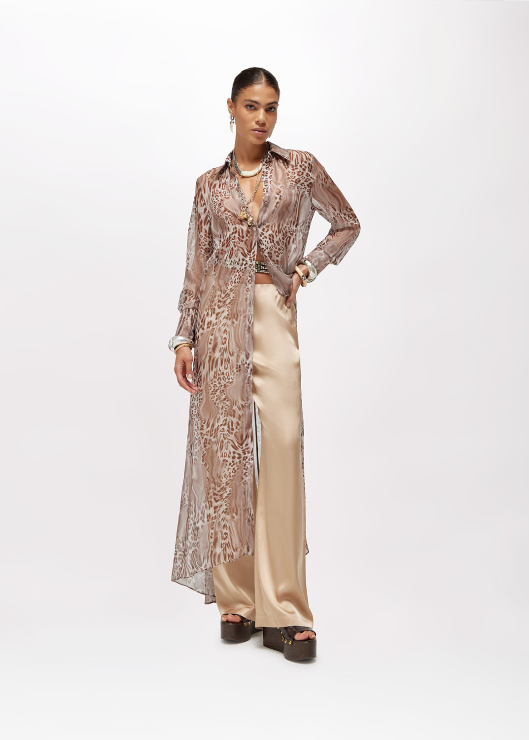 BLUGIRL: PANTALONI DRITTI IN RASO