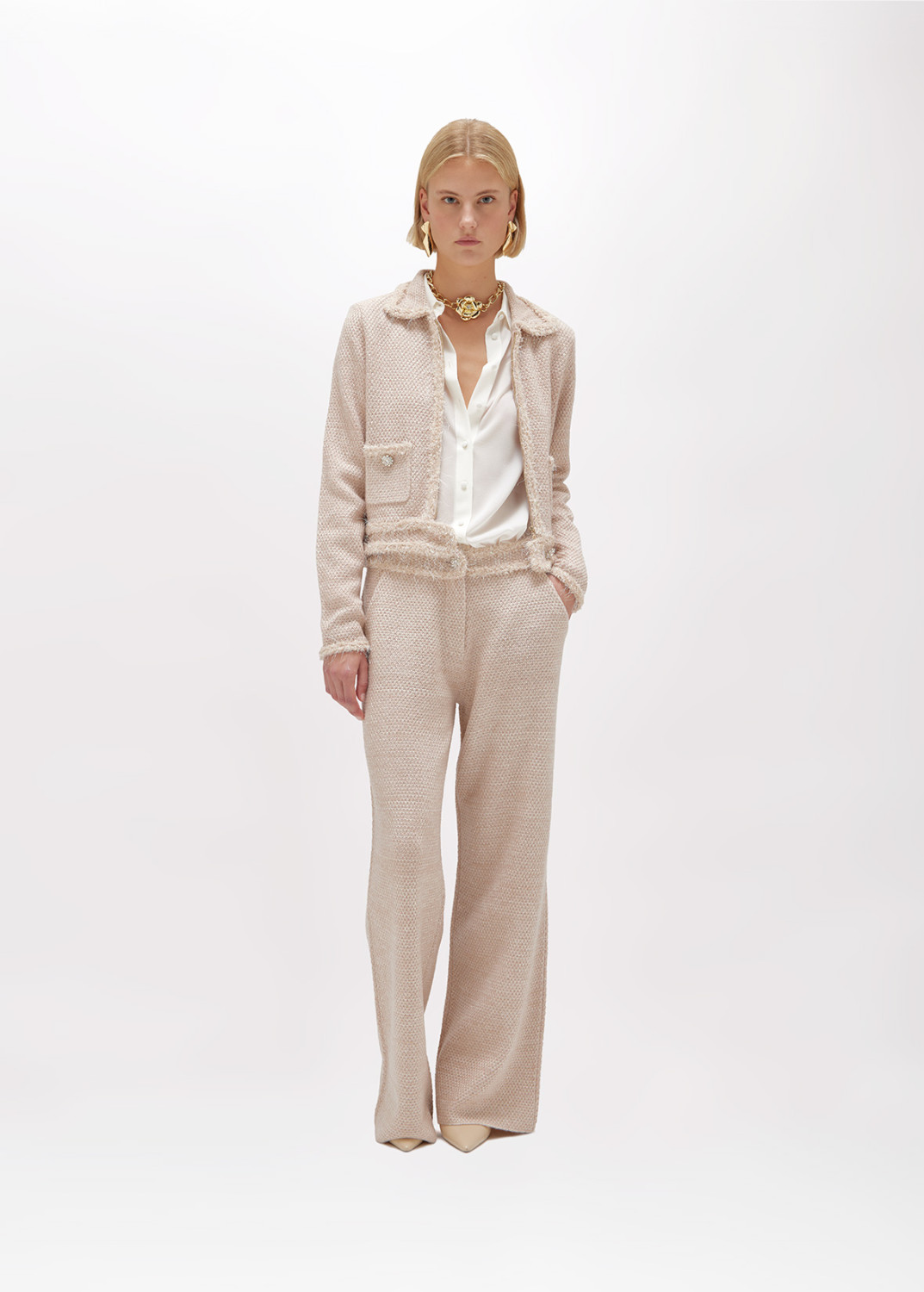 BLUGIRL: PANTALONI IN MAGLIA MOULINÉ